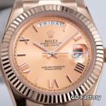 Rolex Day-date 8285 Movement 40mm Rose Gold Face Roman Numerals Markers Rose Gold President Strap Men Watch